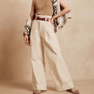 Banana Republic Wide Leg Paper Bag Pants